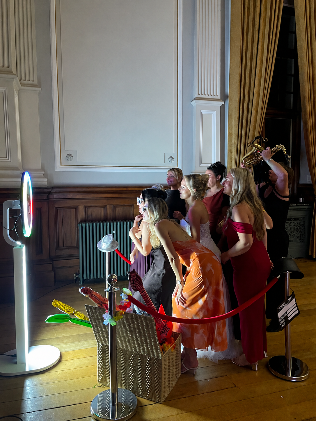 Wedding guests enjoying the SelfiePods2U photo booth